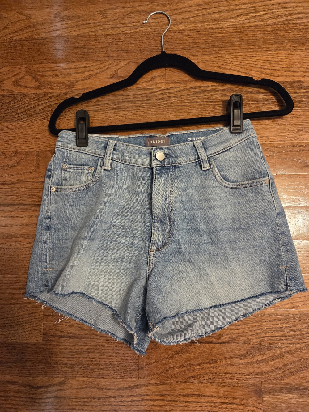 DL1961 Light Blue Distressed Denim Cutoff Shorts, Size 25